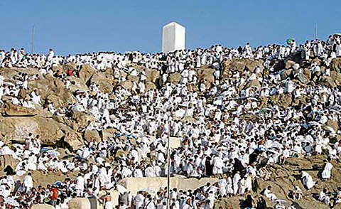 Berg Arafat mit Pilgern
