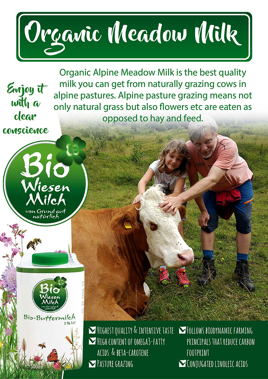 Organische Bio-Wiesenmilch