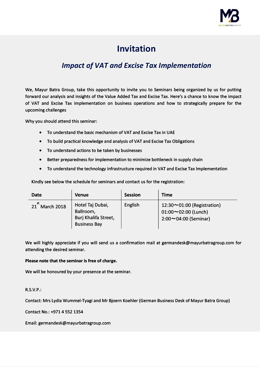 VAT und Excise Tax Seminar