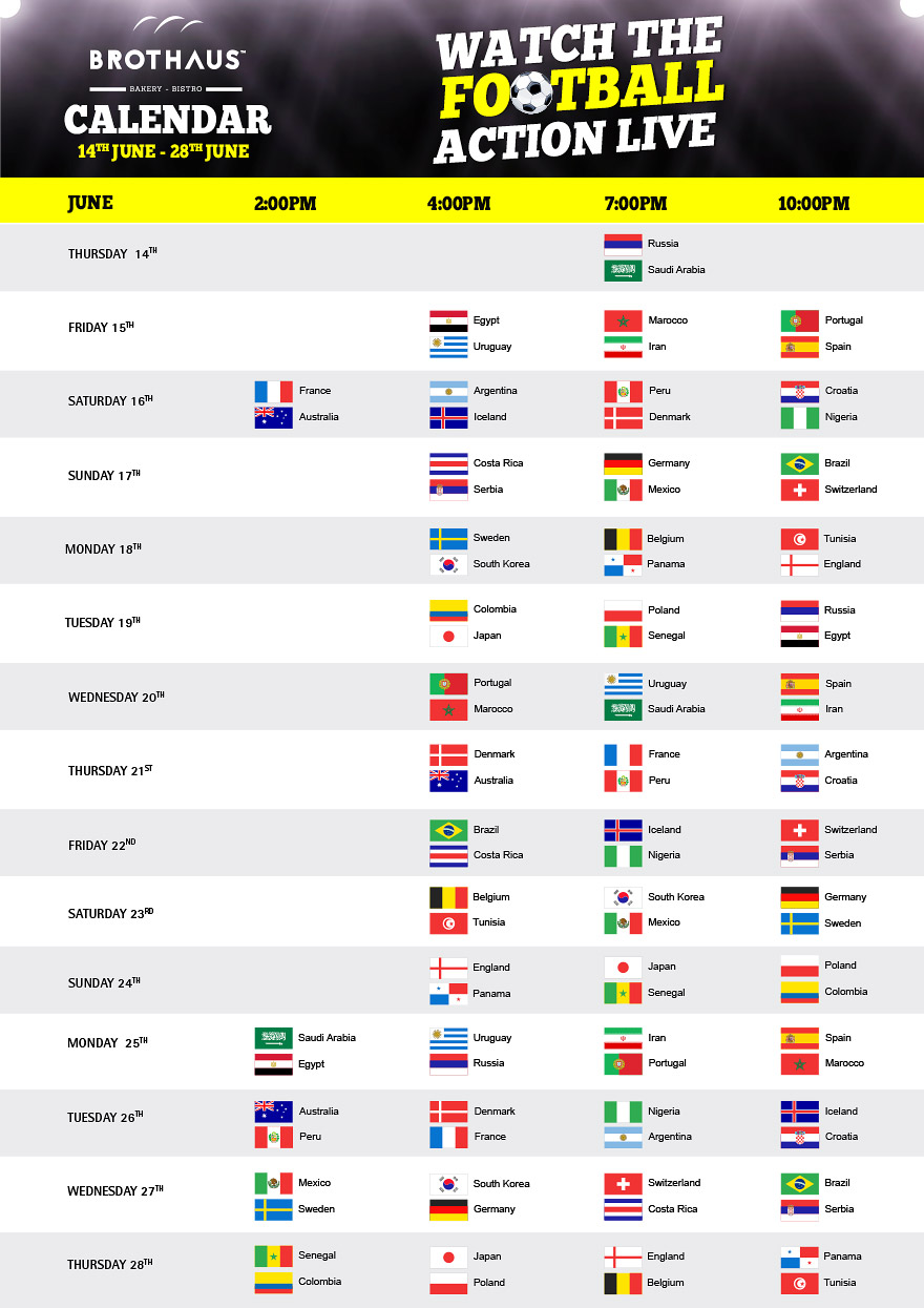 WM Kalender 2018