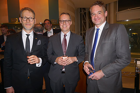 Staatssekretär Stegmann, Botschafter Fischer und Felix Neugart